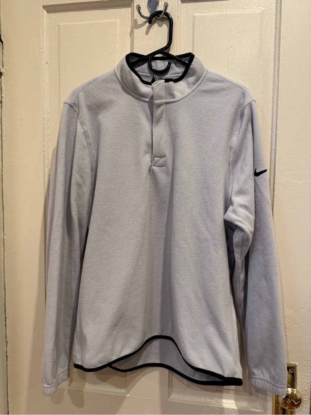 Nike Men’s Light Gray Quarter-Zip Pullover Fleece, L